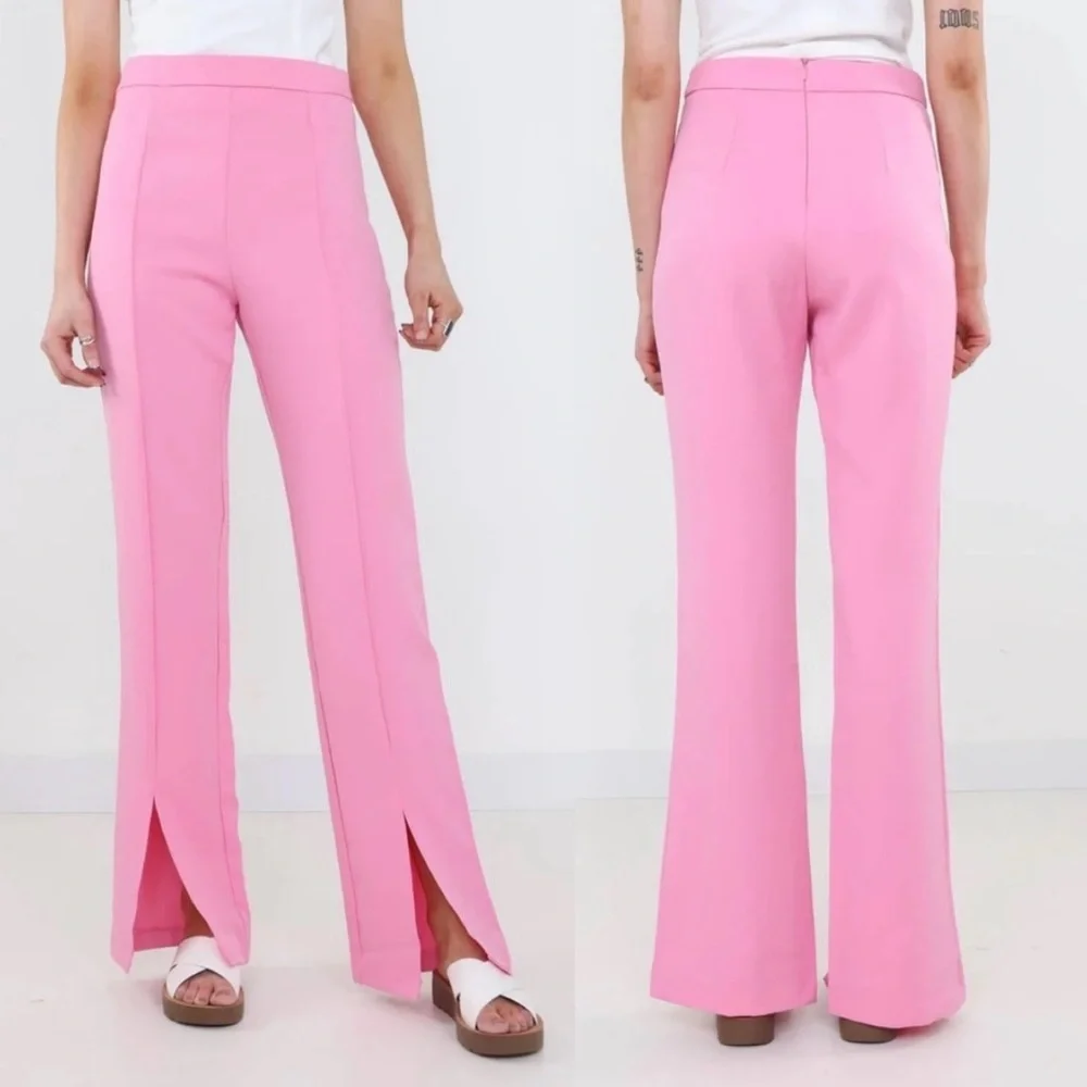 Do + Be Pants Women’s Small Barbie Pink flair w/ slit hem in front pants